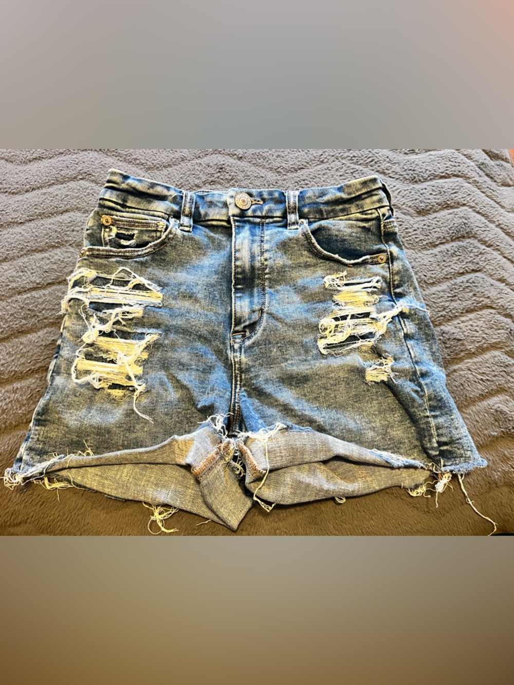 American Eagle Outfitters Distressed Blue Denim Jean Shorts